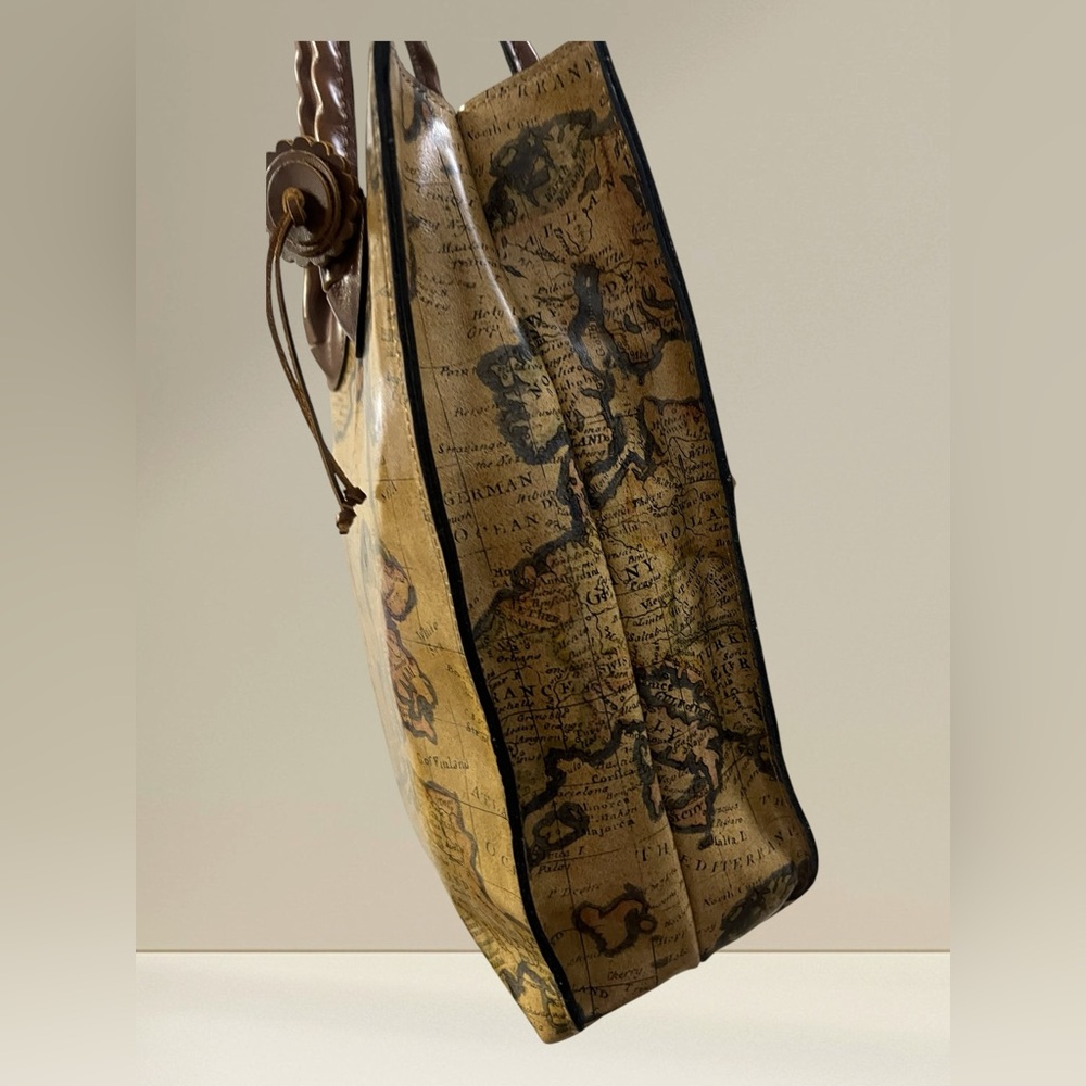 Patricia Nash Brown Map Print Tote - Picture 5 of 7